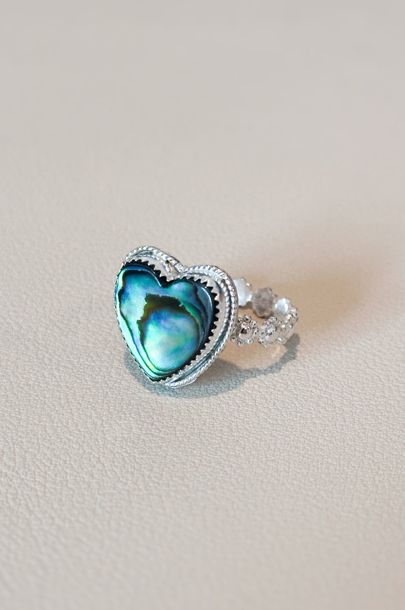 Abalone Heart Ring - Ready to Ship Size 8