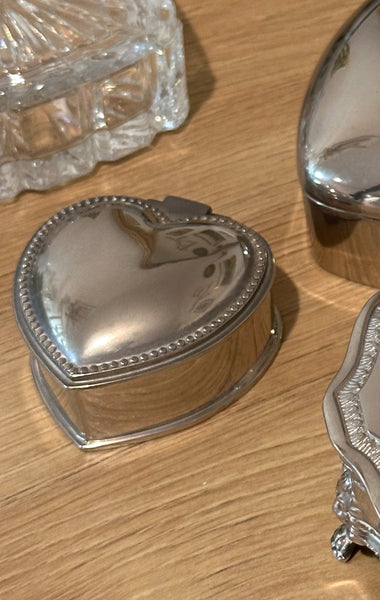 Mini Silver Heart Jewelry Box