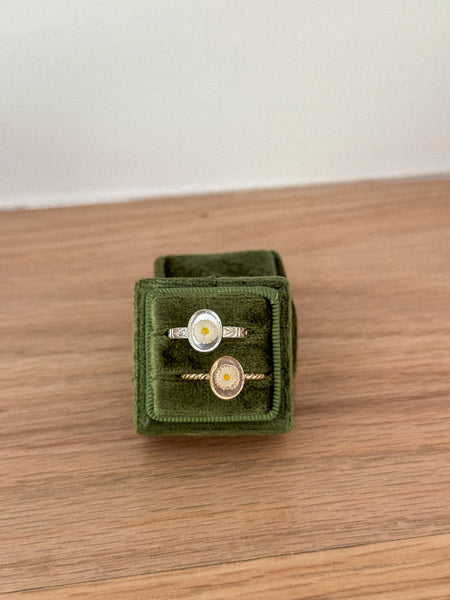 Clear Glass Daisy Ring