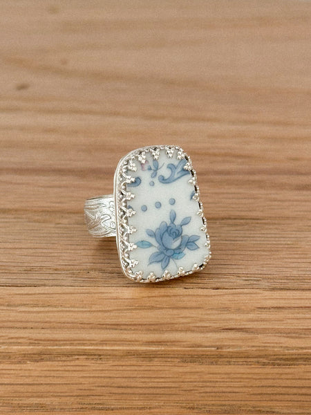 Broken China Pattern Rings