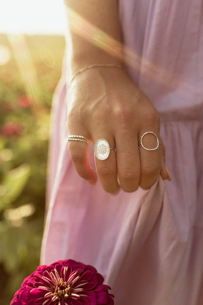 Fiora Frosted Glass Ring