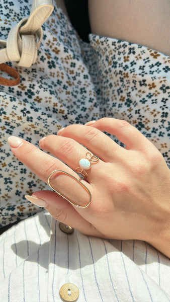 White Opal Solstice Ring