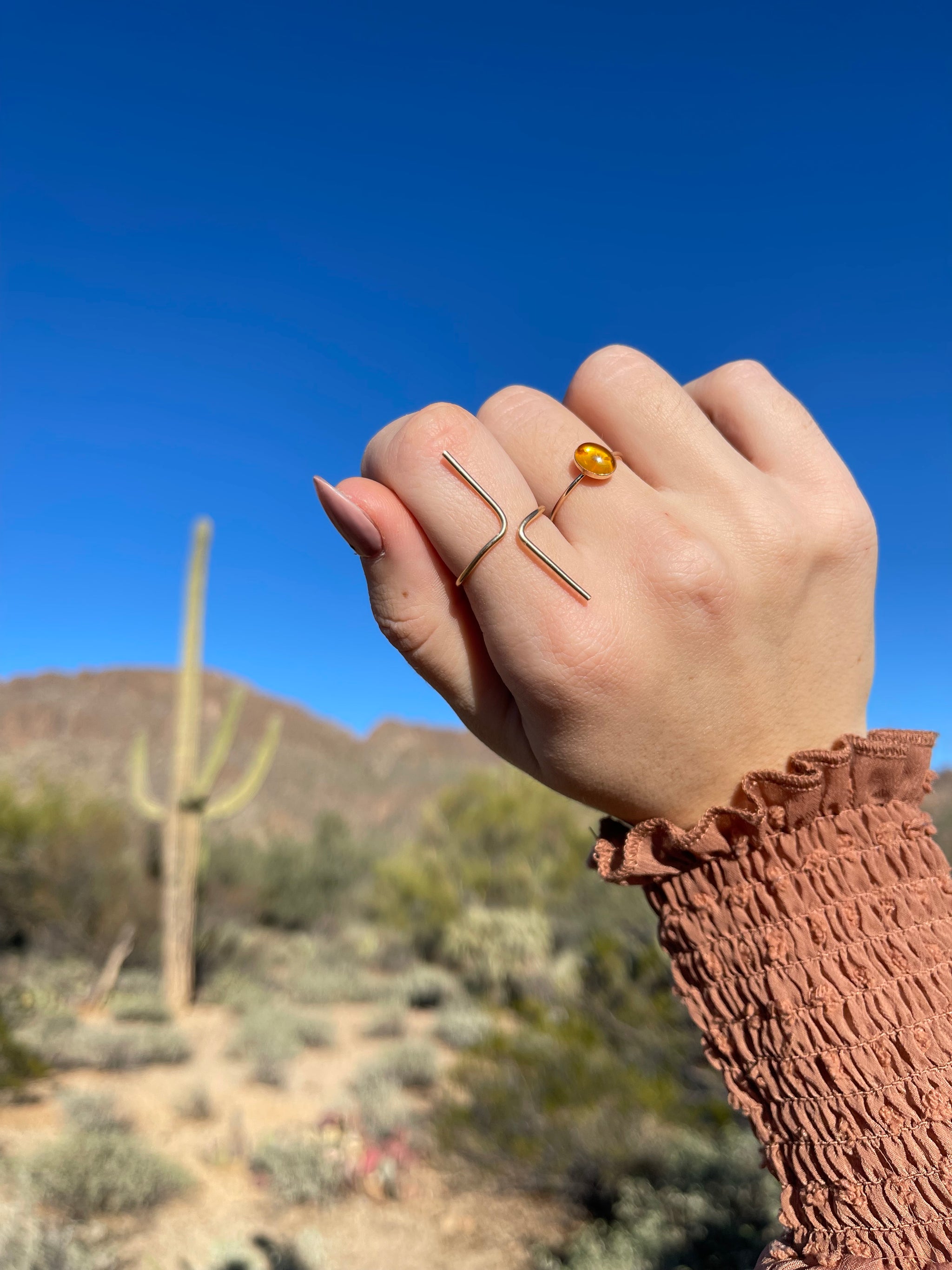 Amber Gemstone Ring in 14Kt. Rolled shops Gold ---- -- ------ Size 5 TO 15 ----Wire Wrapped - Amber Jewelry