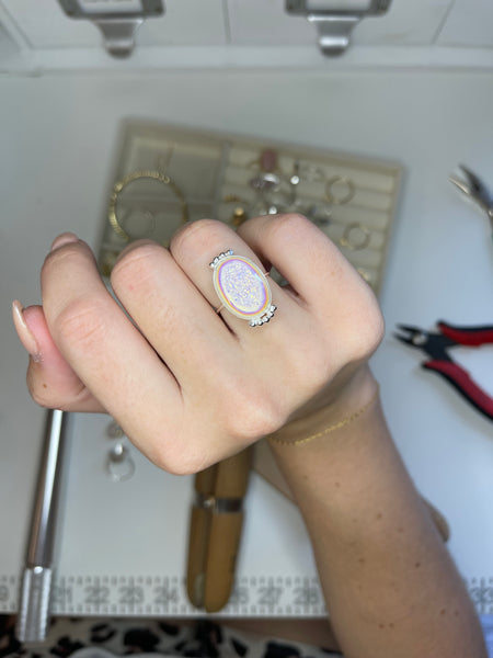 Victorian Druzy Opal Ring