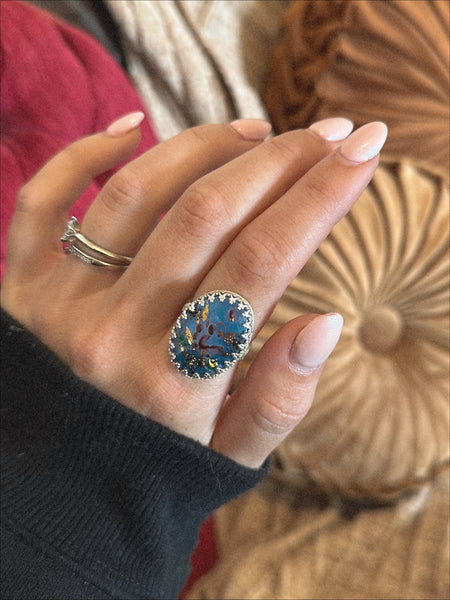 Fostoria Hand-Painted Ring